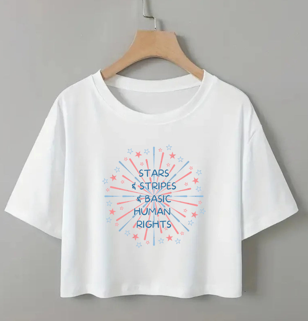 Stars & Stripes • Crop Top • White