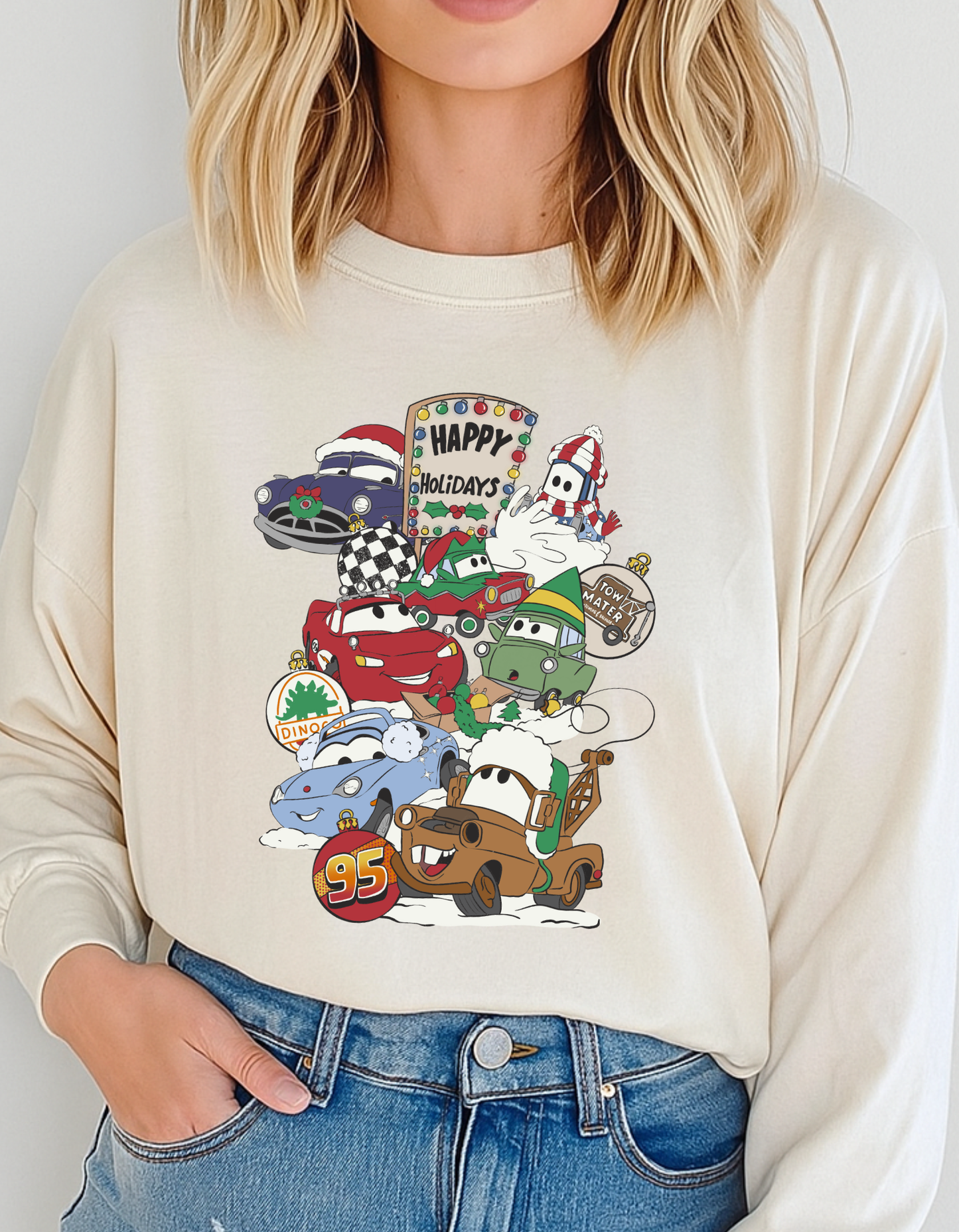 Holiday Cars • Crewneck • Sand