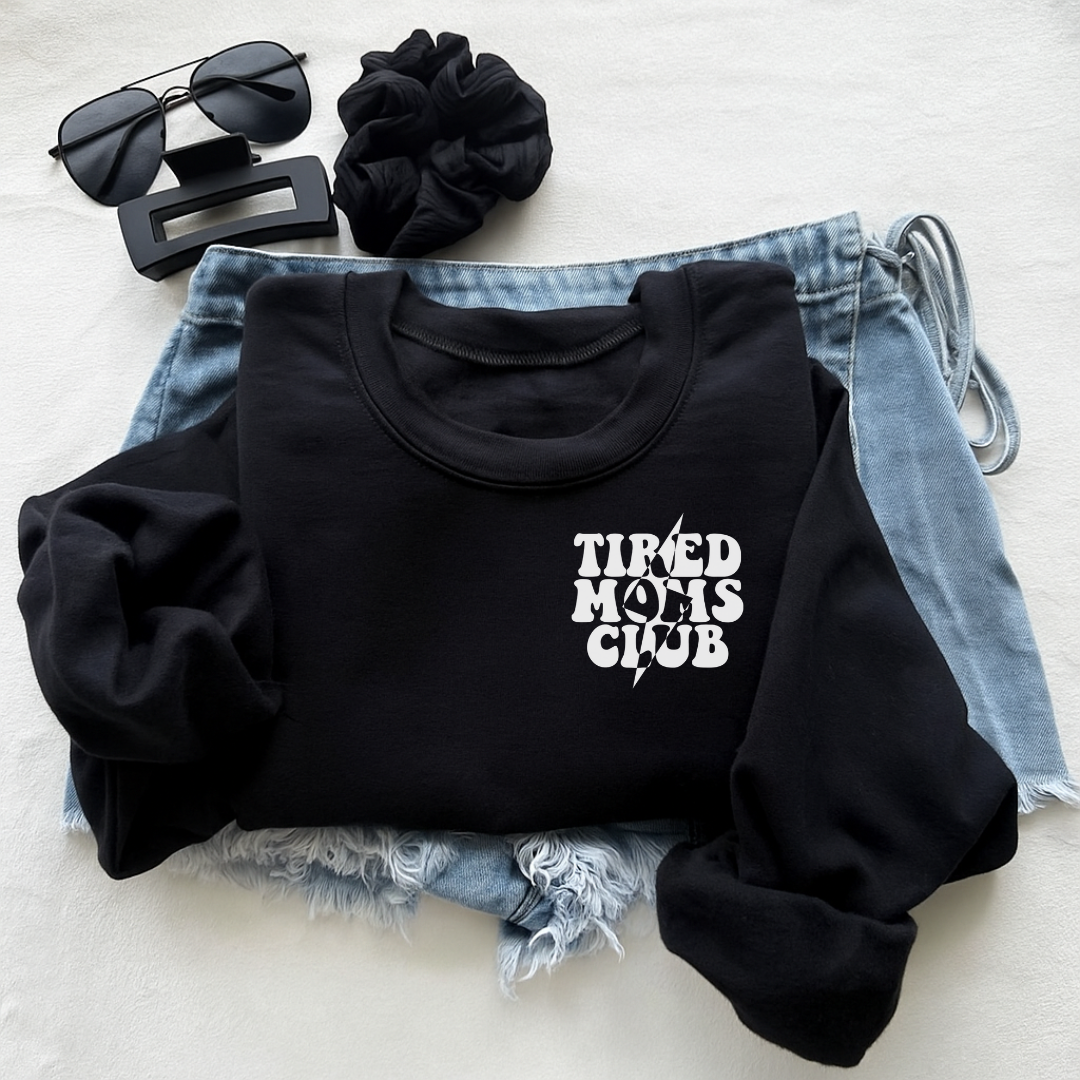 Tired Moms Club • Black • Crewneck
