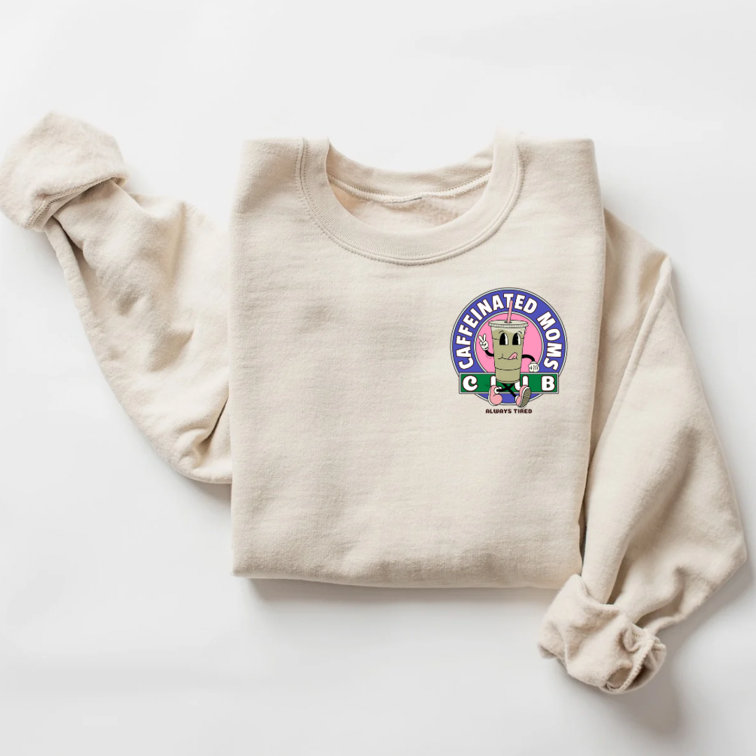 Caffeinated Moms Club Iced Matcha • Sand • Crewneck