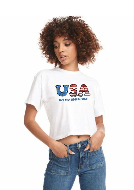 U.S.A BIALW • White • Crop Top