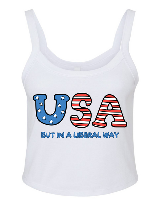 U.S.A BIALW • White Crop Tank