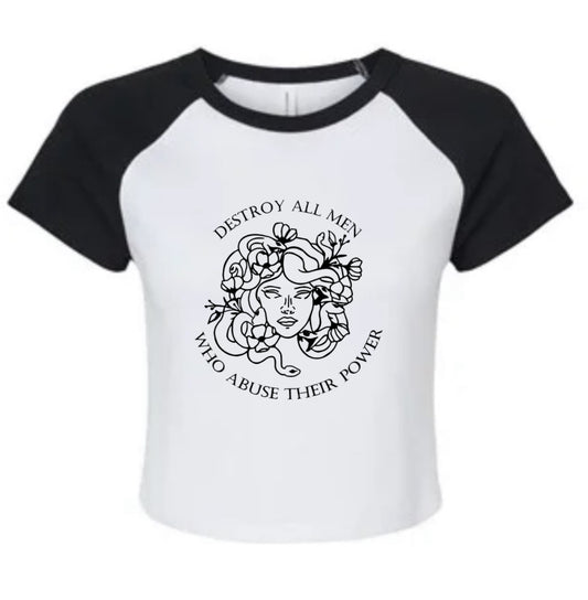 Medusa Abuse Of Power • Raglan Baby Tee•Black