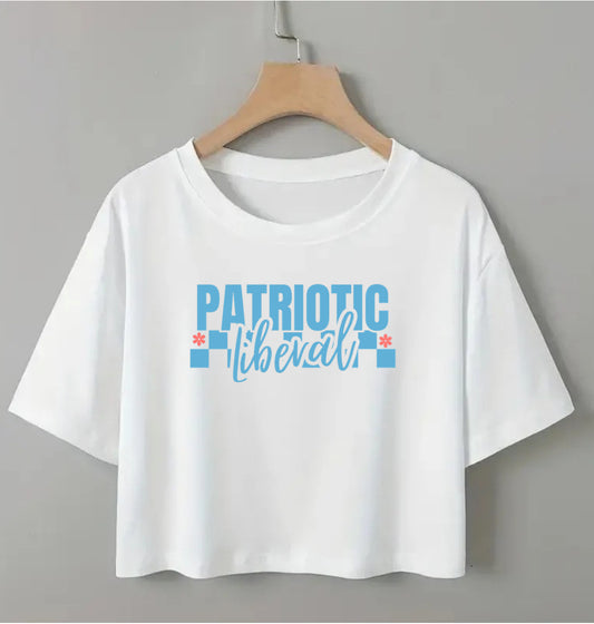 Patriotic Liberal • Crop Top • White