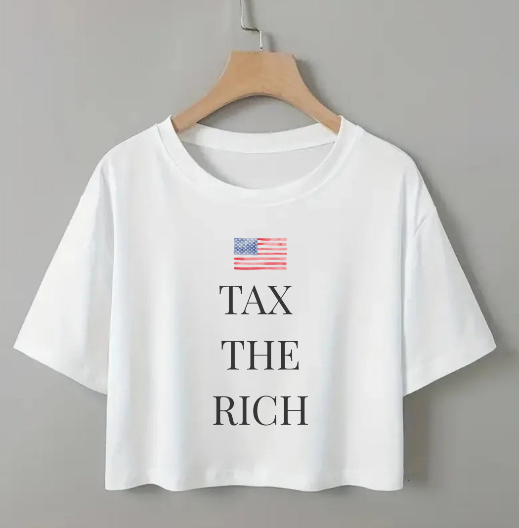 Tax The Rich • Crop Top • White