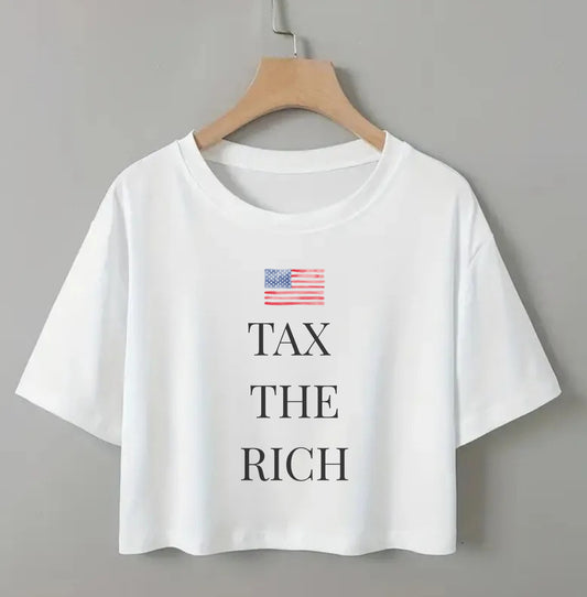 Tax The Rich • Crop Top • White