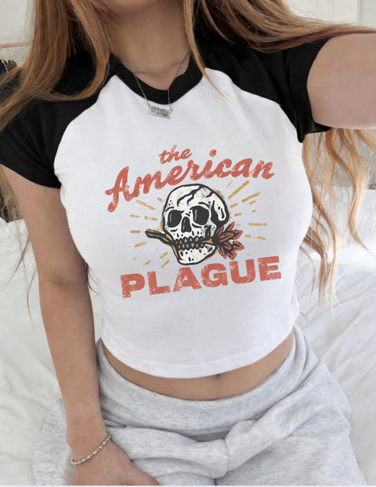 American Plague • Raglan Baby Tee•Black