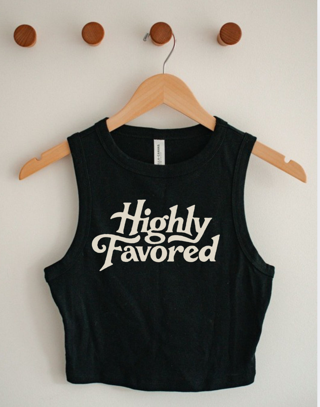 Highly Favored • Cropped Tank Top• Black
