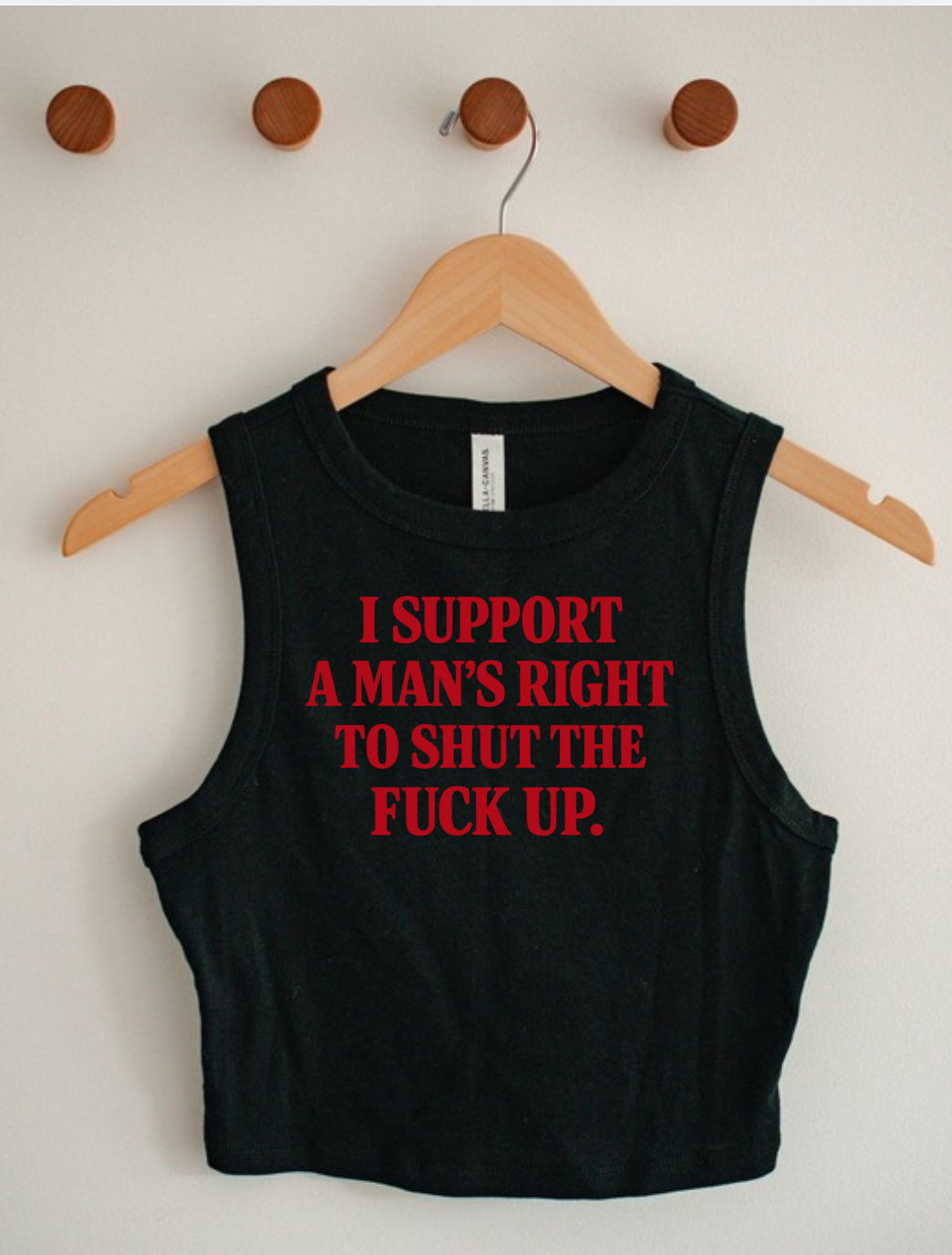 Mans Right STFU • Cropped Tank Top• Black