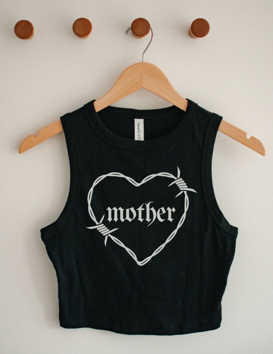 Barbwire Mother • Cropped Tank Top• Black