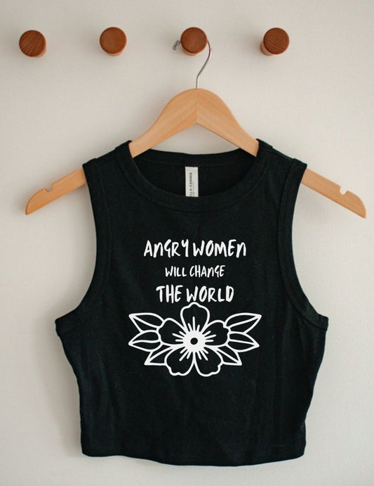 Women Change The World • Cropped Tank Top• Black