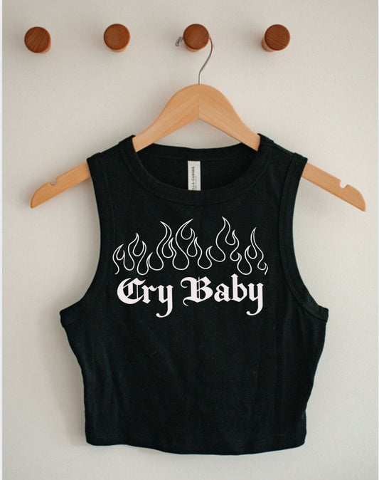 Cry Baby • Cropped Tank Top• Black