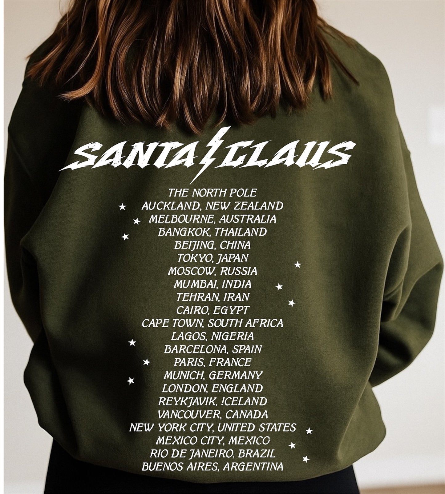 Santa World Tour • Crewneck • Military Green