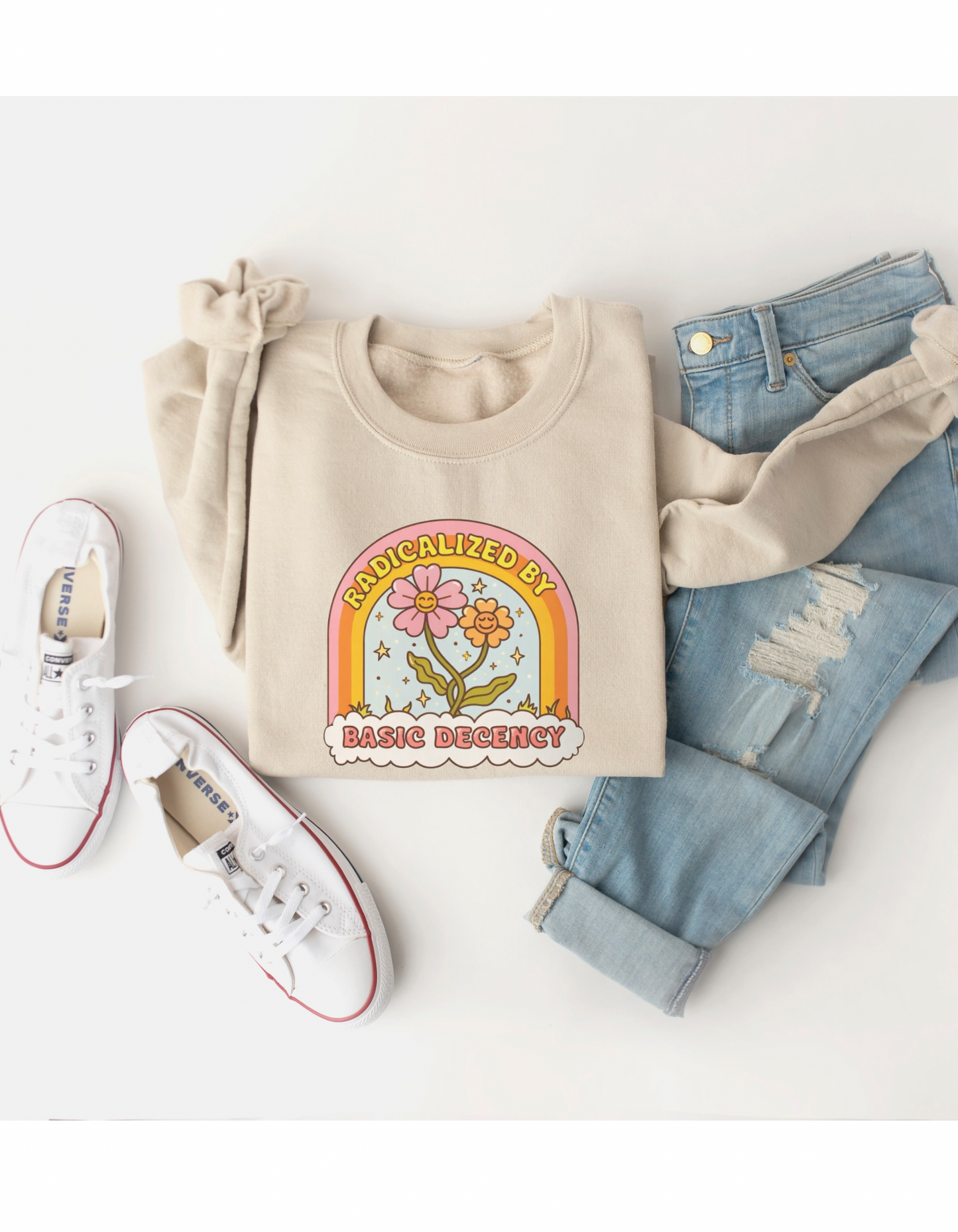 Human Decency • Crewneck • Sandstone