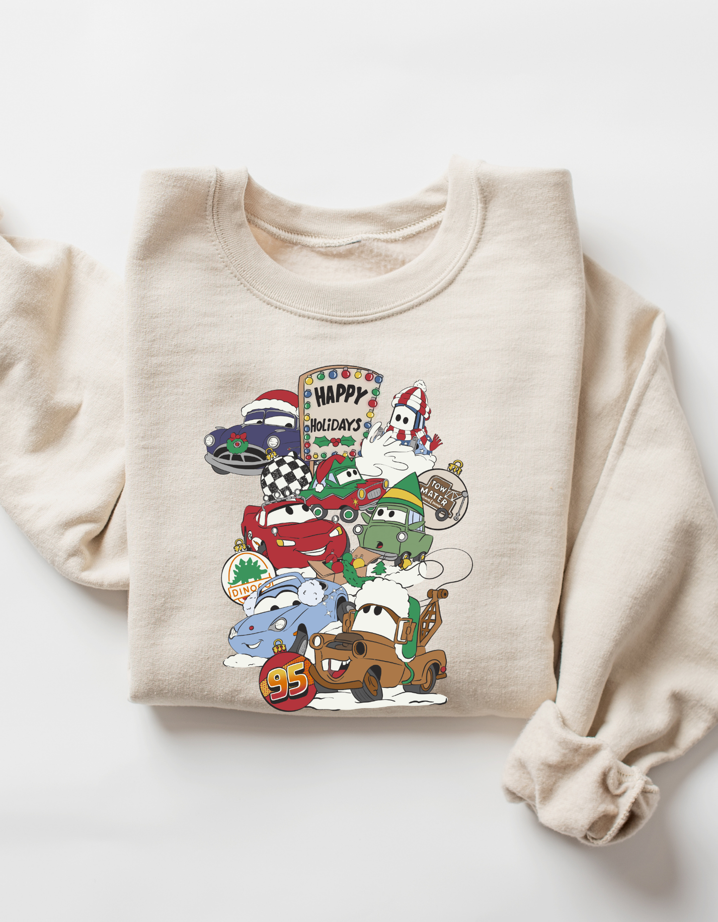 Holiday Cars • Crewneck • Sand