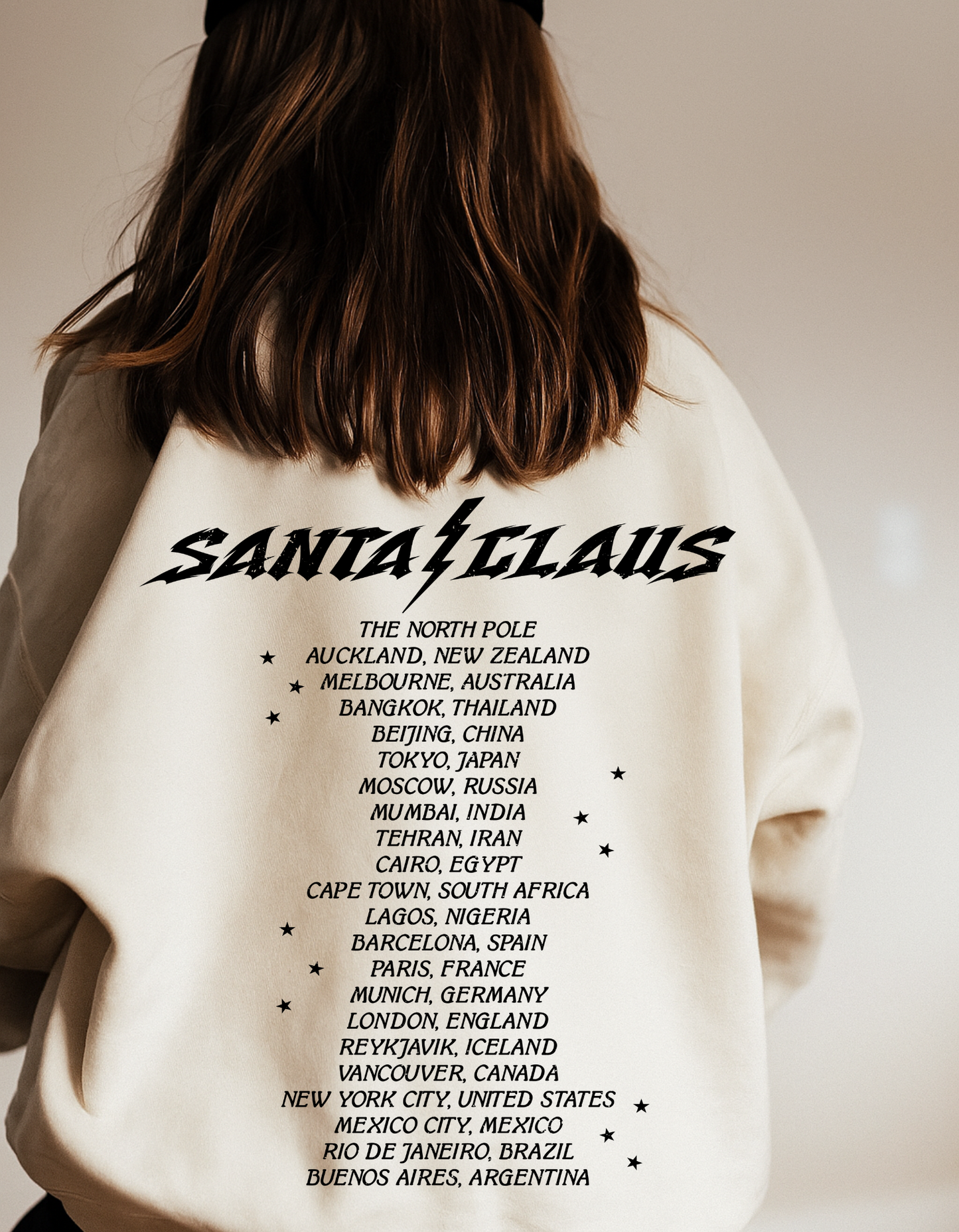 Santa World Tour • Crewneck • Sand